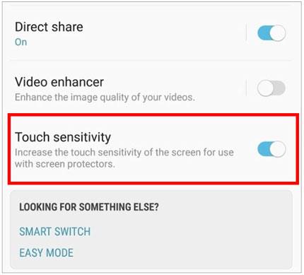 improve touch sensitivity on samsung if the display is not sensitive