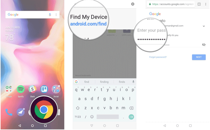 track android phone with find my device