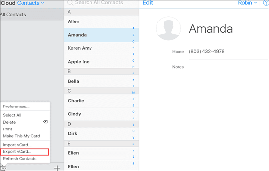 transfer contacts from iphone to android with icloud