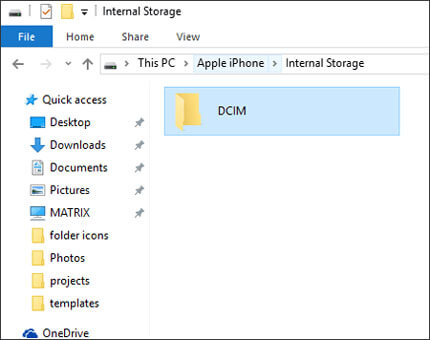 move iphone large videos to pc via file explorer