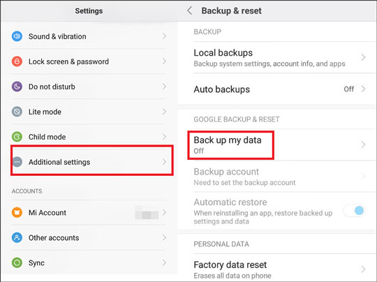 Googleアカウントを使用してiPhoneからXiaomiへの転送を実行します