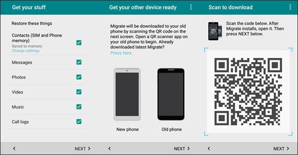 Übertragung vom iPhone auf Motorola über Motorola Migrate