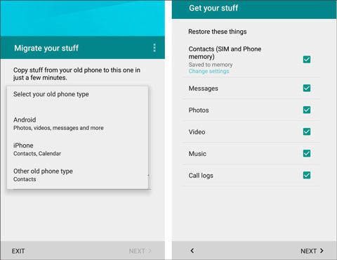 sauvegarder les données de moto g sur un autre téléphone mobile via motorola migrate