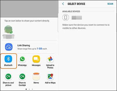 Senden Sie Bilder über Bluetooth von Android zu Android