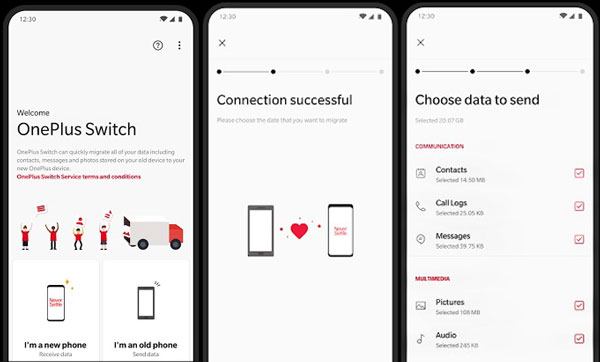 transfer apps from android to android via oneplus switch