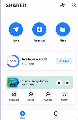 use the shareit app to transfer data from iphone to android