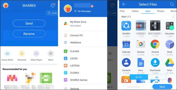 Senden Sie eine Datei mit Shareit von Android an das iPhone