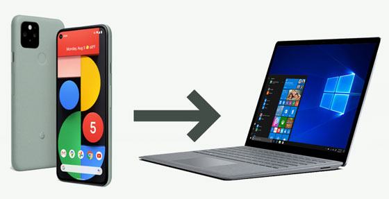 Übertragen Sie Dateien vom Pixel auf den PC