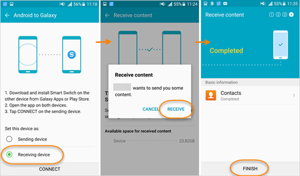 transfer files from a samsung phone to another samsung galaxy with smart switch