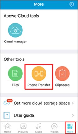 move data from iphone to oneplus via airmore