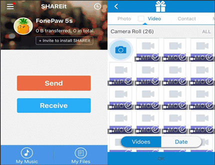 transférer des données de Samsung vers Oppo via Shareit