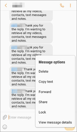 manually delete samsung text messages