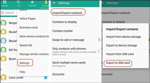 import or export contacts on vivo