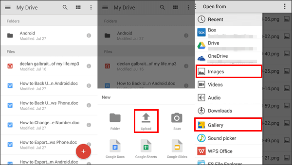 Übertragen Sie Bilder mit Google Drive vom Android-Telefon auf den Laptop