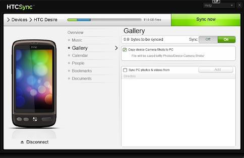 how to transfer photos from htc desire to pc with htc sync manager