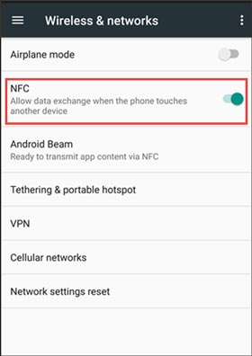 enable nfc to send files between android phones wirelessly