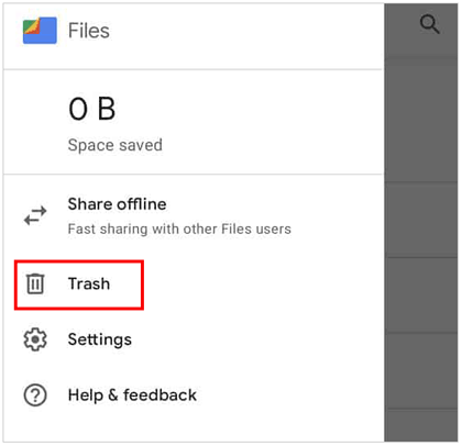 retrieve deleted files on tablet with files by google