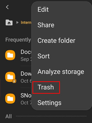 restore deleted files from android recycle bin without a pc