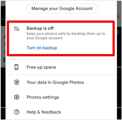 back up pictures to google photos