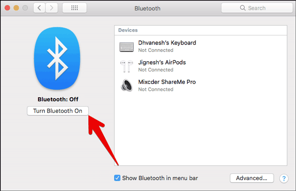 activer le Bluetooth sur Mac