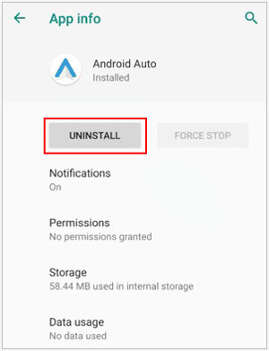 reinstall android auto to fix it