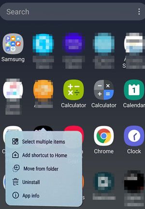 uninstall apps from samsung app tray