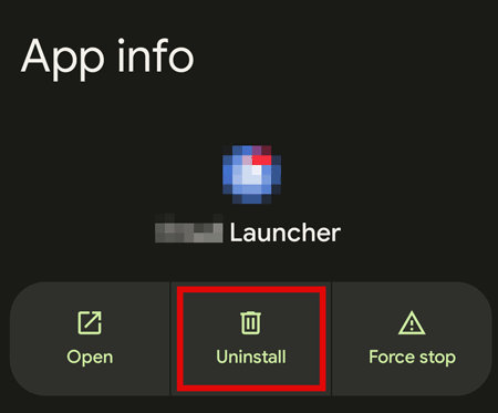 uninstall third-party launcher from android