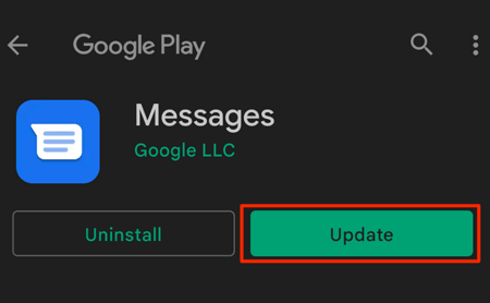 update the messages app