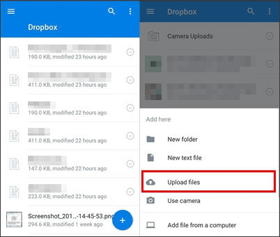 share data from android to ios device via dropbox