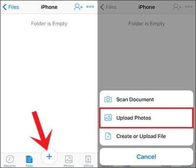 télécharger des photos depuis iPhone avec Dropbox