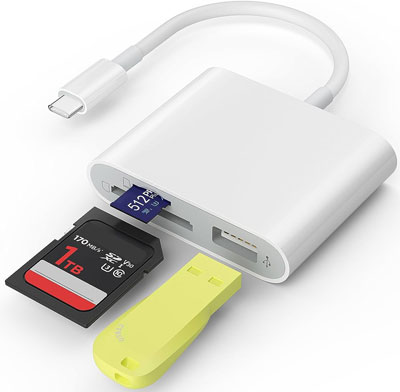 USBアダプターを使用してSDカードを携帯電話に接続します