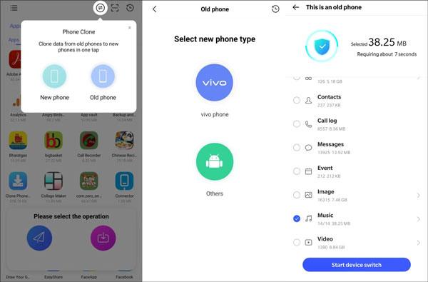 déplacer des fichiers iPhone vers Vivo avec l'application easyshare