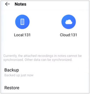 restore data from vivo cloud backup