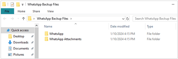 delete whatsapp backup files from the computer directly