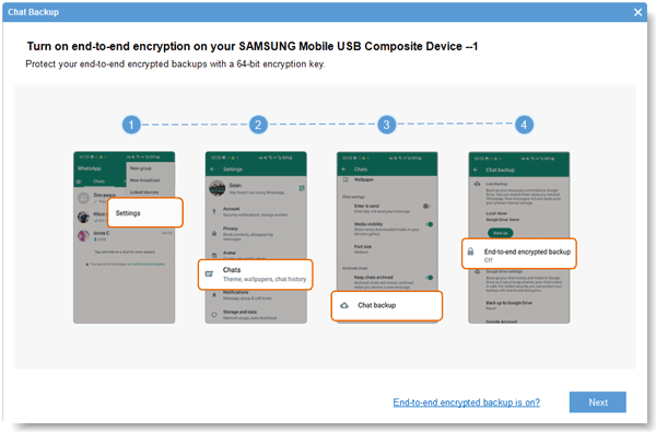 Aktivieren Sie die verschlüsselte Backup-Funktion auf WhatsApp für Backups