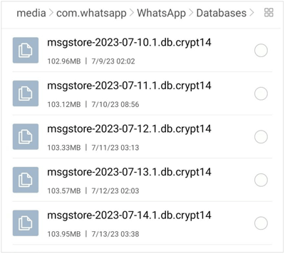 restore older whatsapp chats from local backup on android