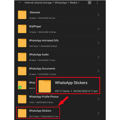 copy and paste whatsapp stickers on android devices