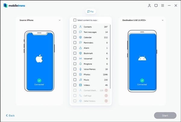 transfer data with the cell phone data transfer software