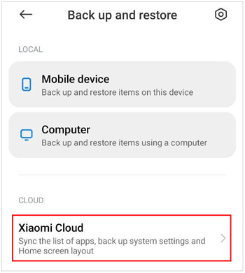 mi cloud backup