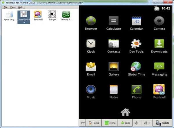 launch android apps on a computer with youwave emulator